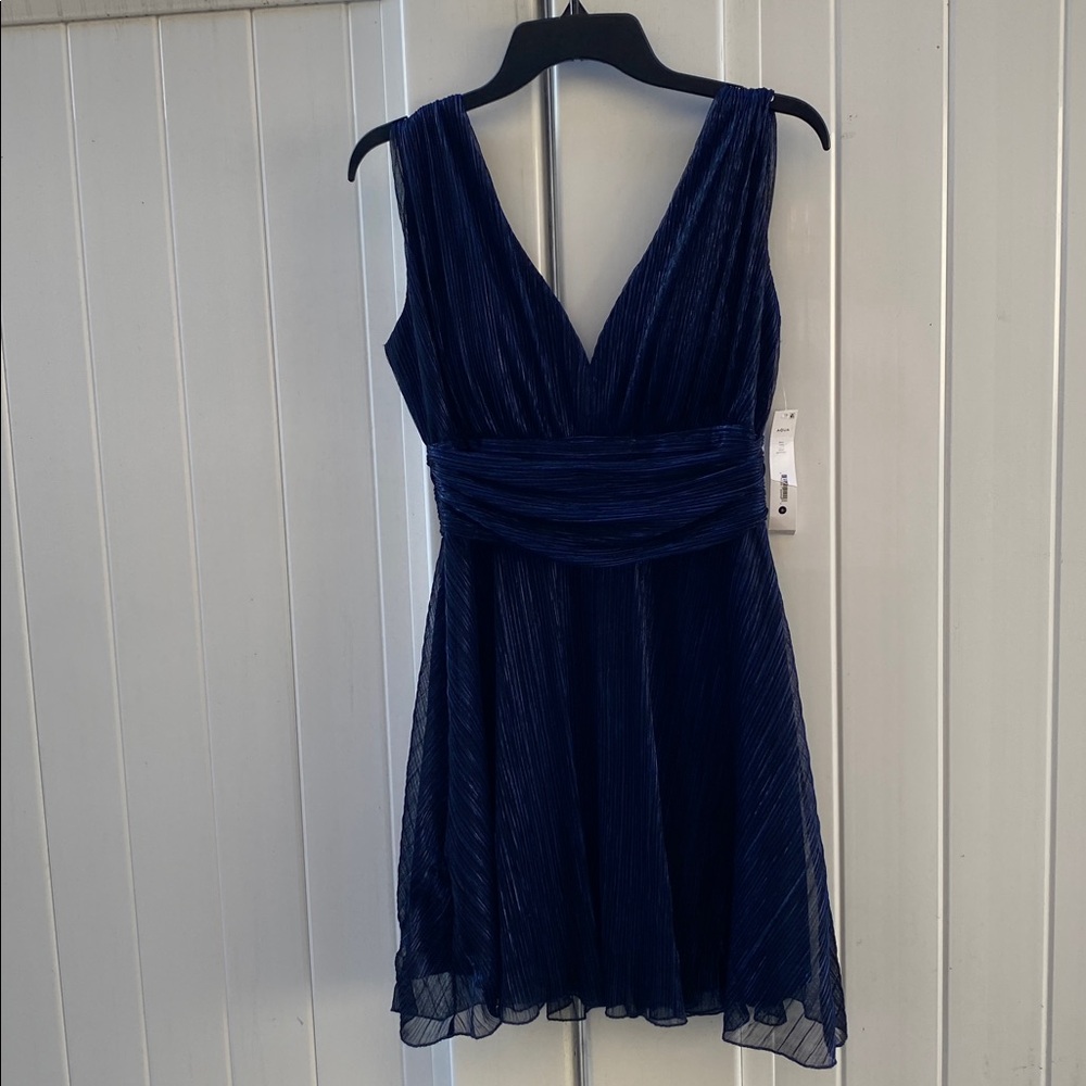 Aqua Black and Navy Dress